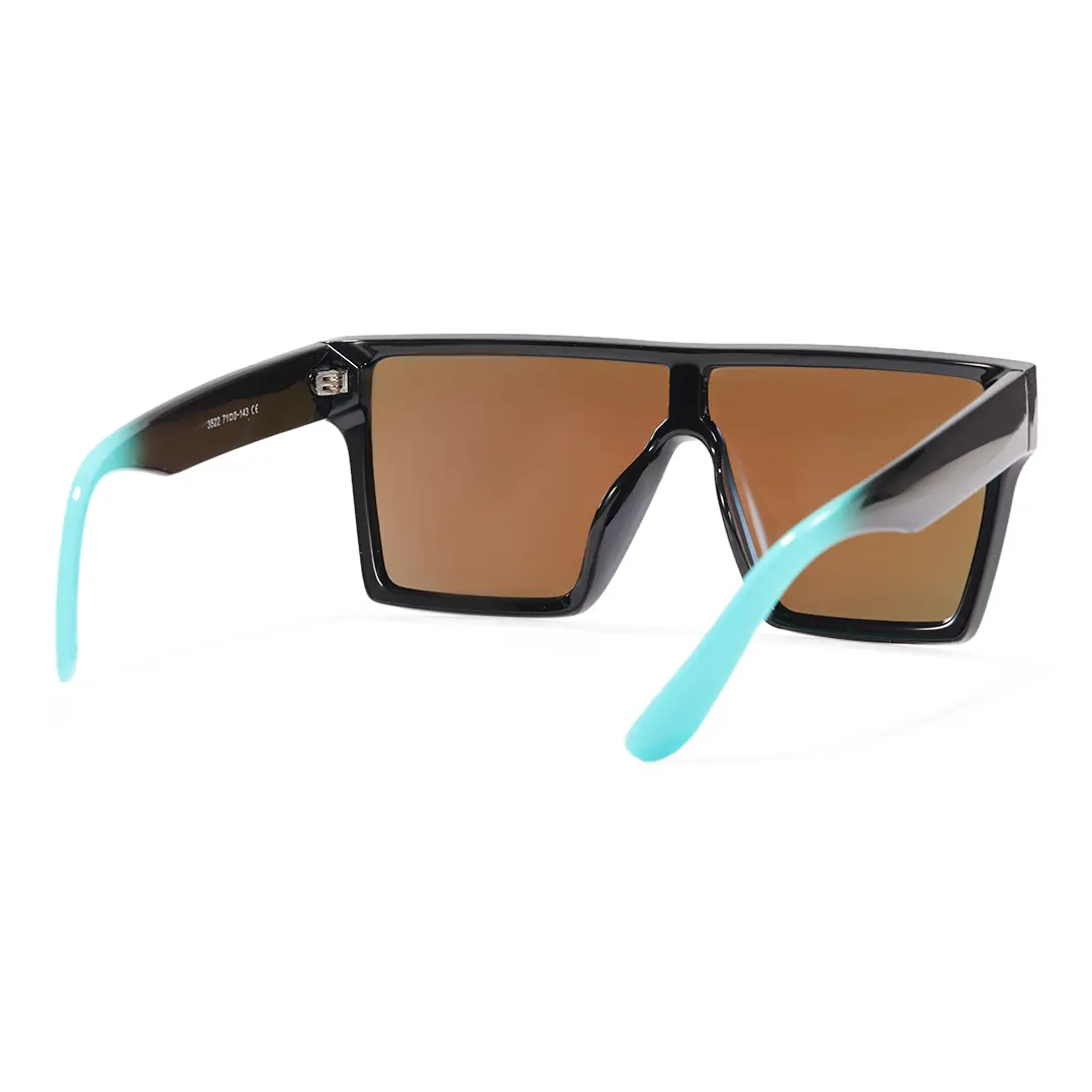 Back view of Quentin fashion square tr90 sunglasses SR0252603 in blue