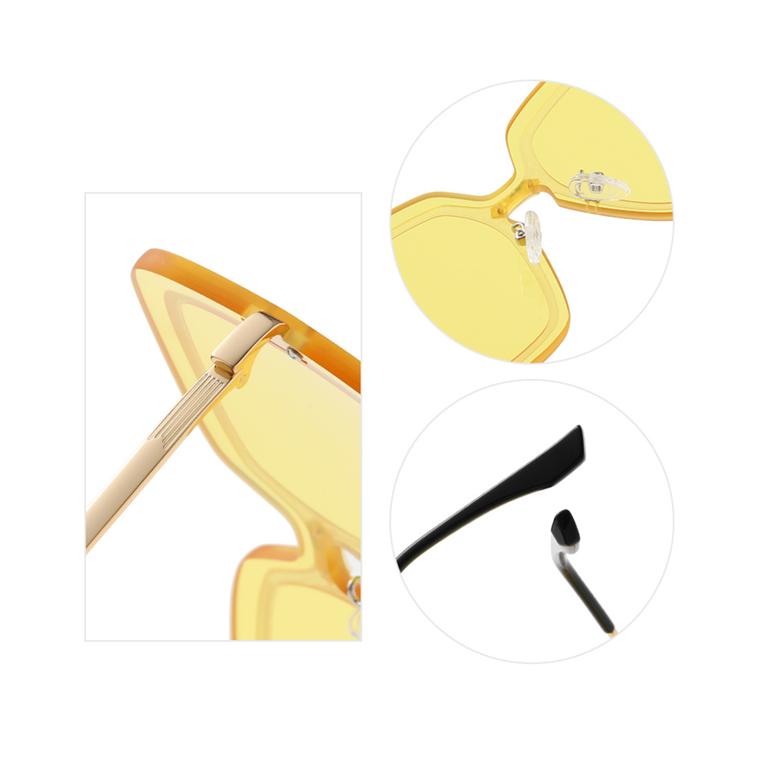 Frame detail view of Cyrene square metal sunglasses SX0372508 in yellow