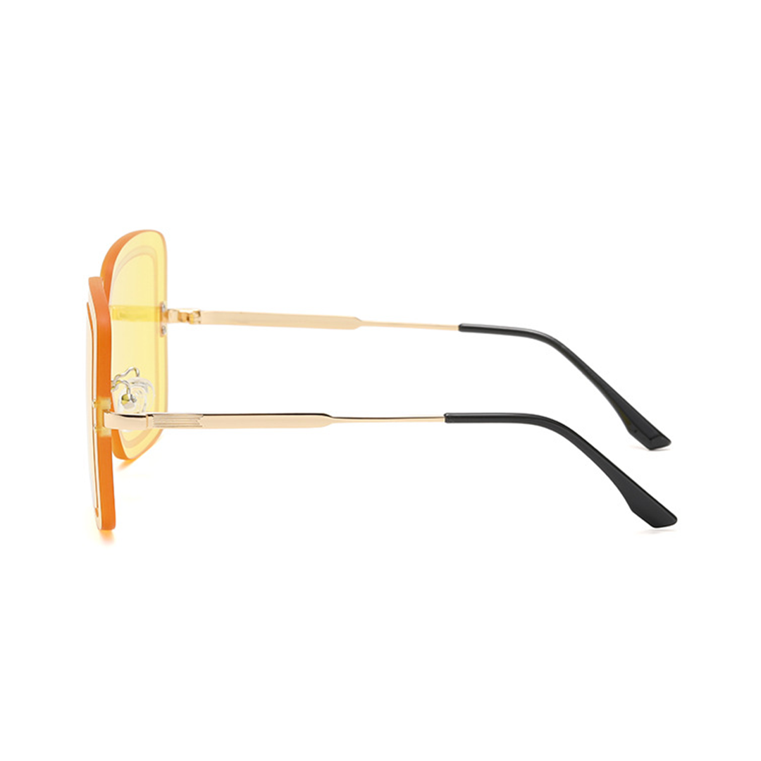 Side view of Cyrene square metal sunglasses SX0372508 in yellow