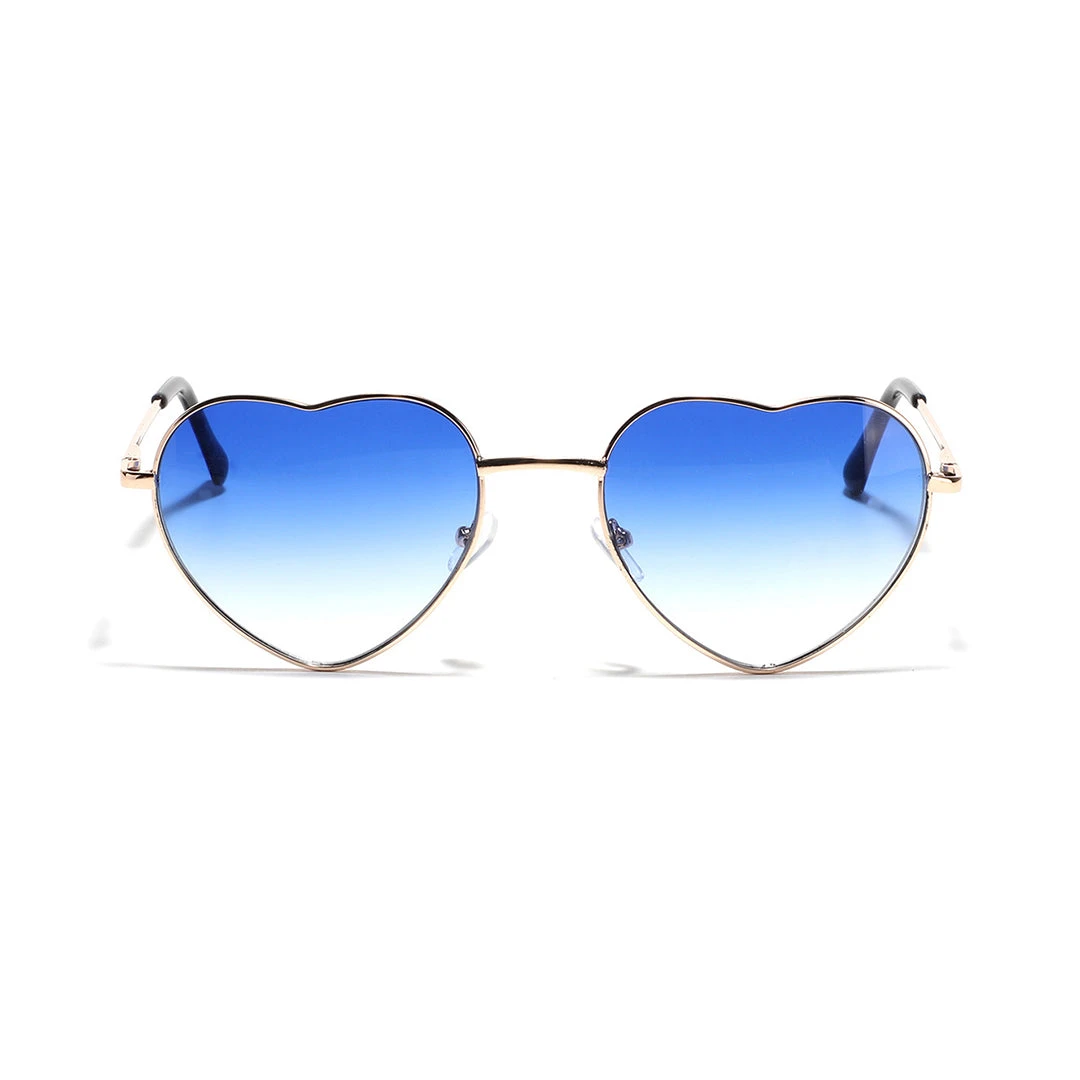 Front view of Ruth heart metal sunglasses UC0092505 in blue