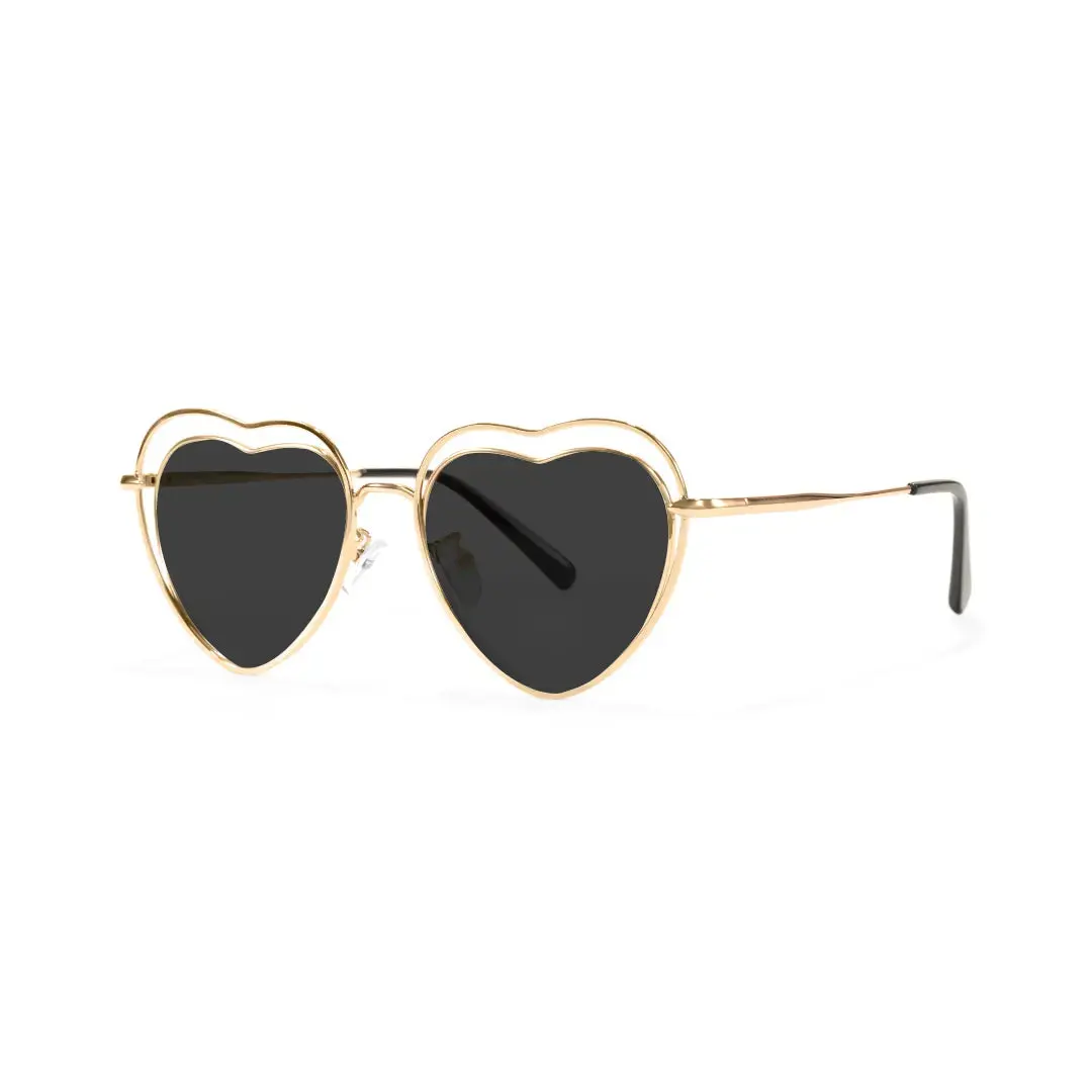 Angle view of Manuel heart metal sunglasses UM0082506 in black
