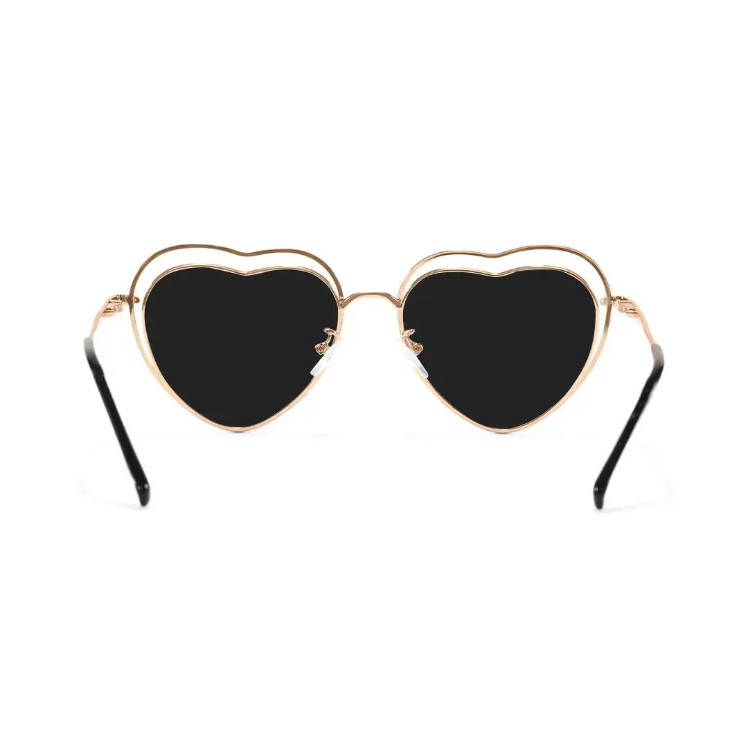 Back view of Manuel heart metal sunglasses UM0082506 in black