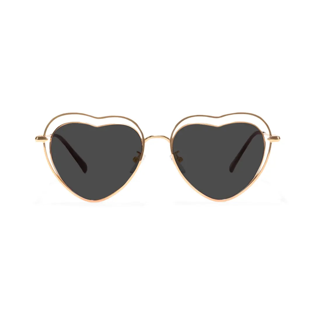 Front view of Manuel heart metal sunglasses UM0082506 in black