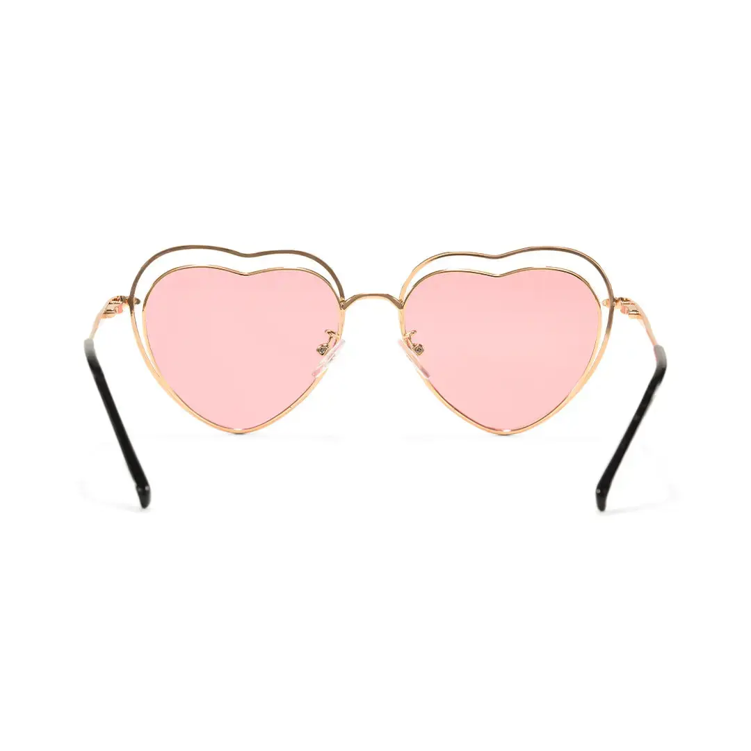 Back view of Manuel heart metal sunglasses UM0082506 in pink