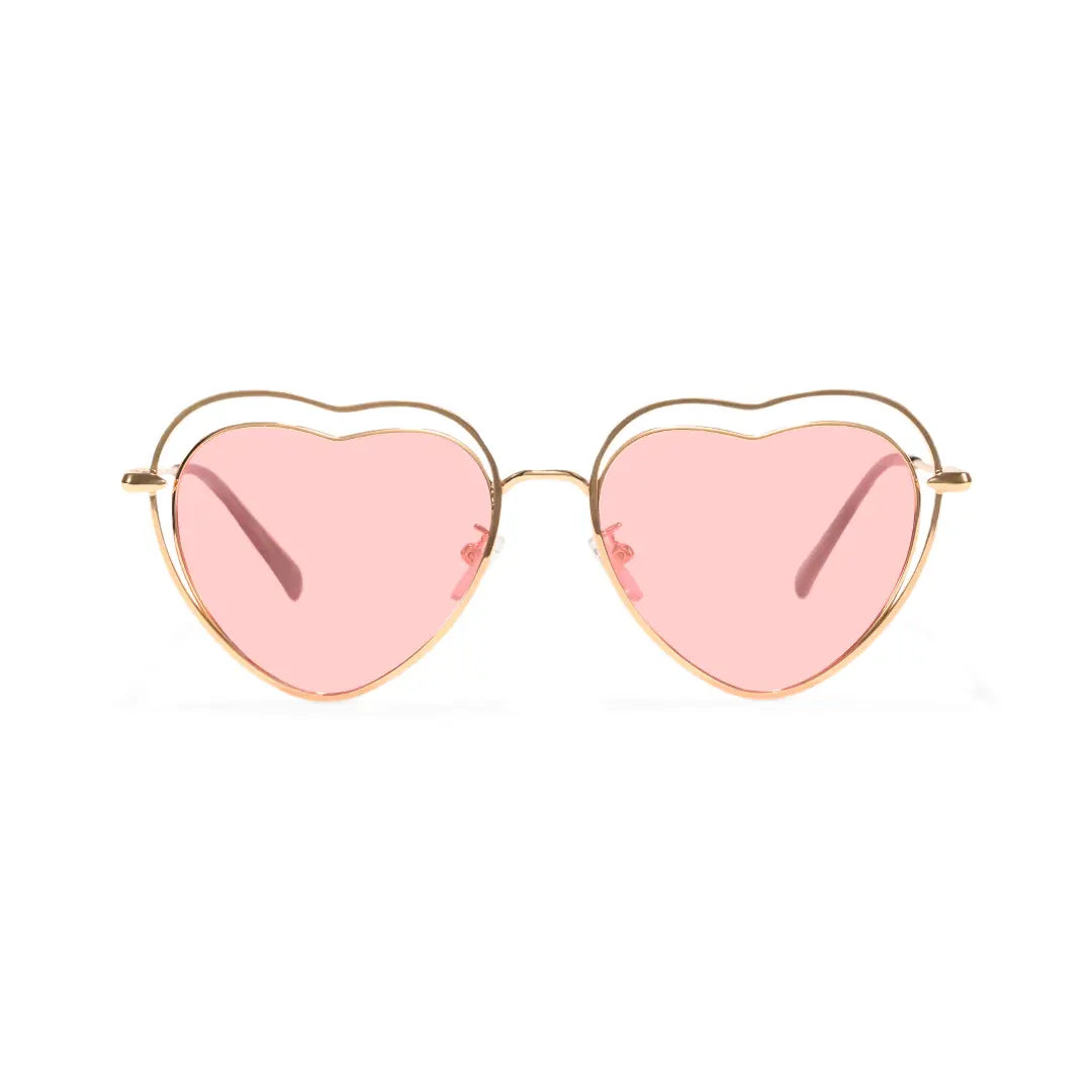 Front view of Manuel heart metal sunglasses UM0082506 in pink