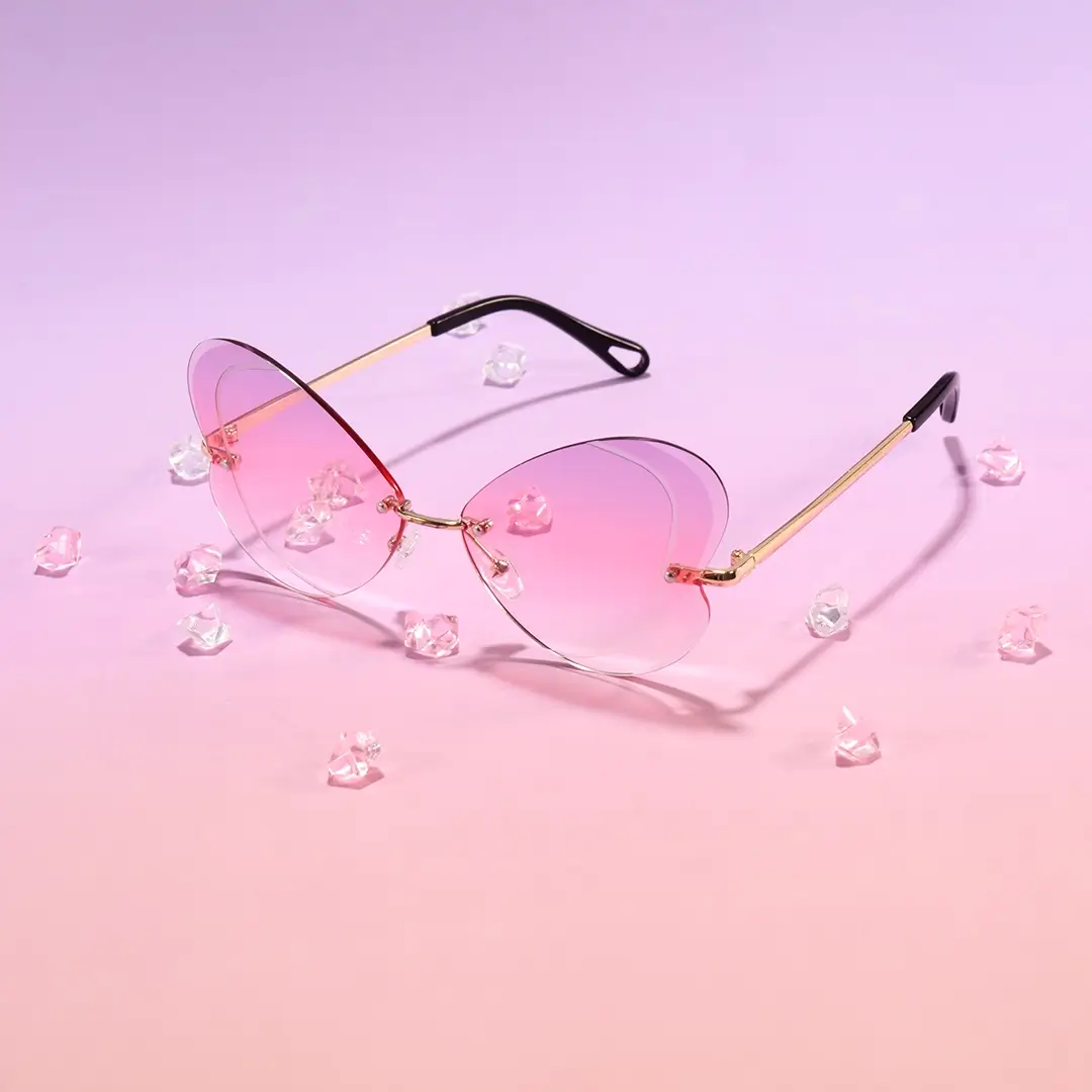 Scene view of Rosal unique metal sunglasses UM0102604 in pink