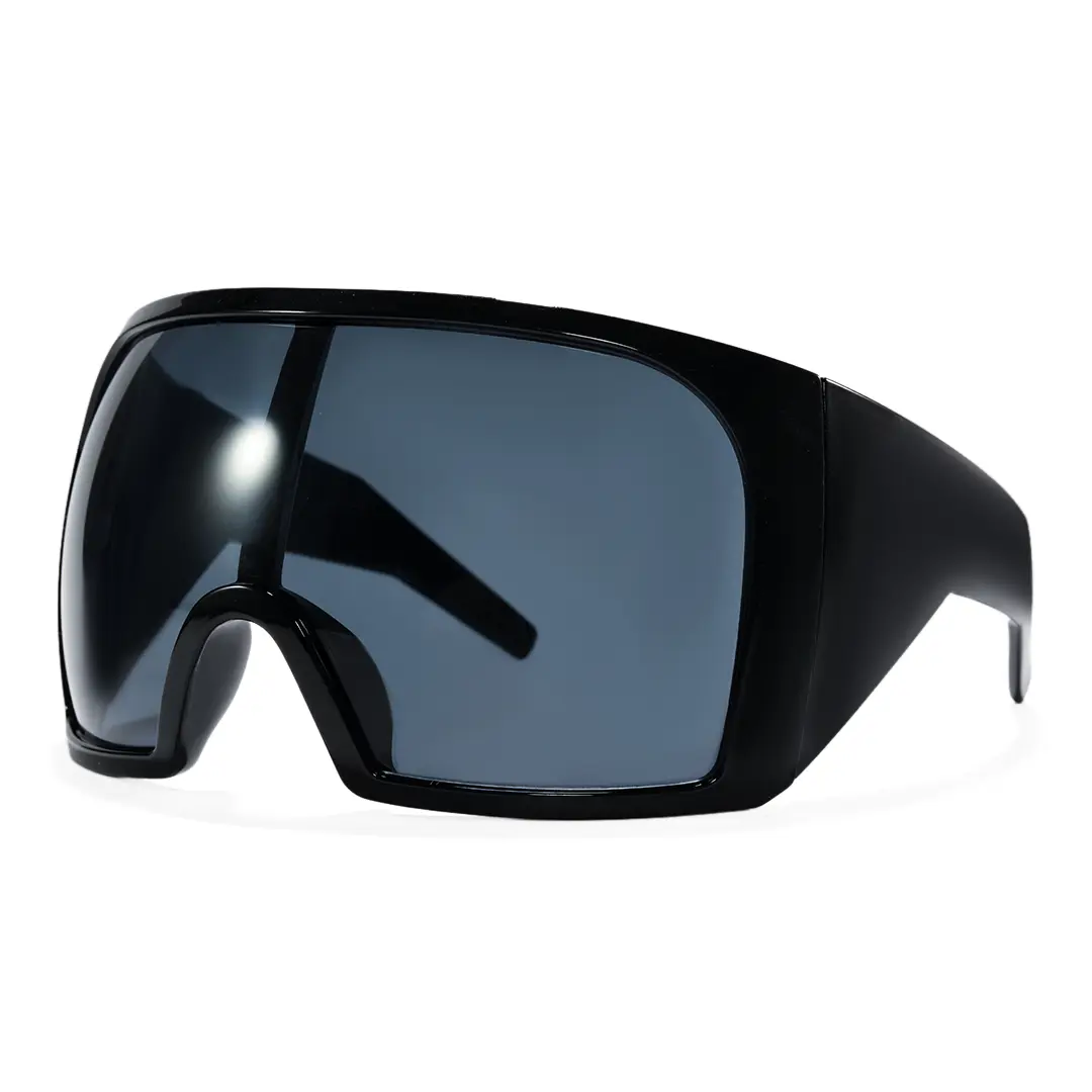 Angle view of Poe y2k unique pc sunglasses UP0182604 in black