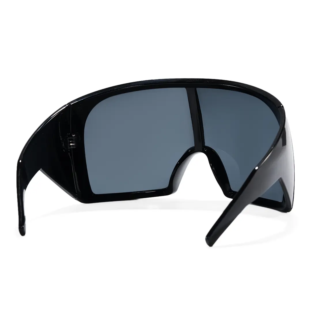 Back view of Poe y2k unique pc sunglasses UP0182604 in black