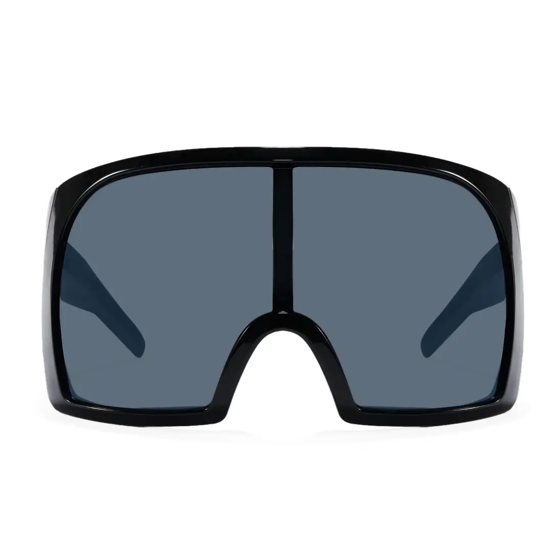 Front view of Poe y2k unique pc sunglasses UP0182604 in black