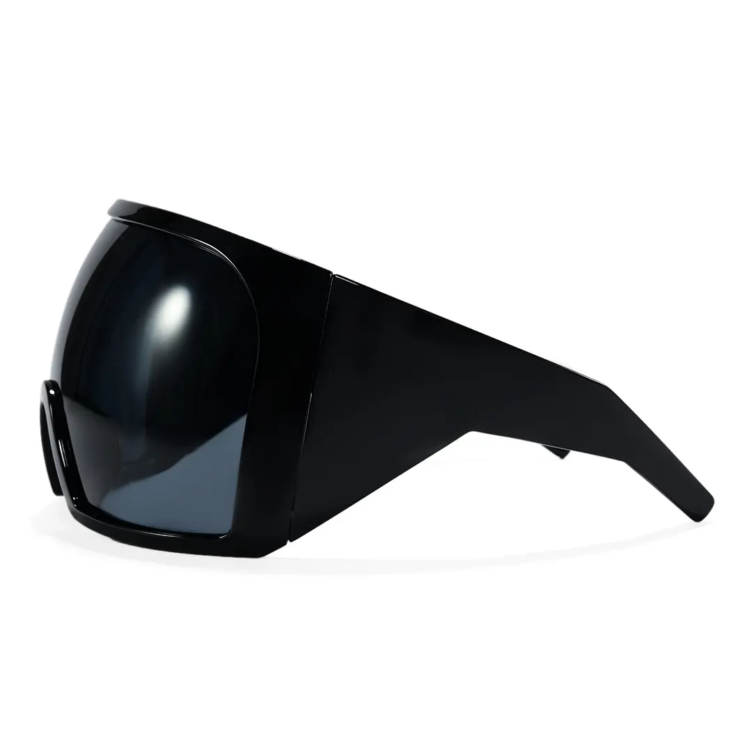 Side view of Poe y2k unique pc sunglasses UP0182604 in black
