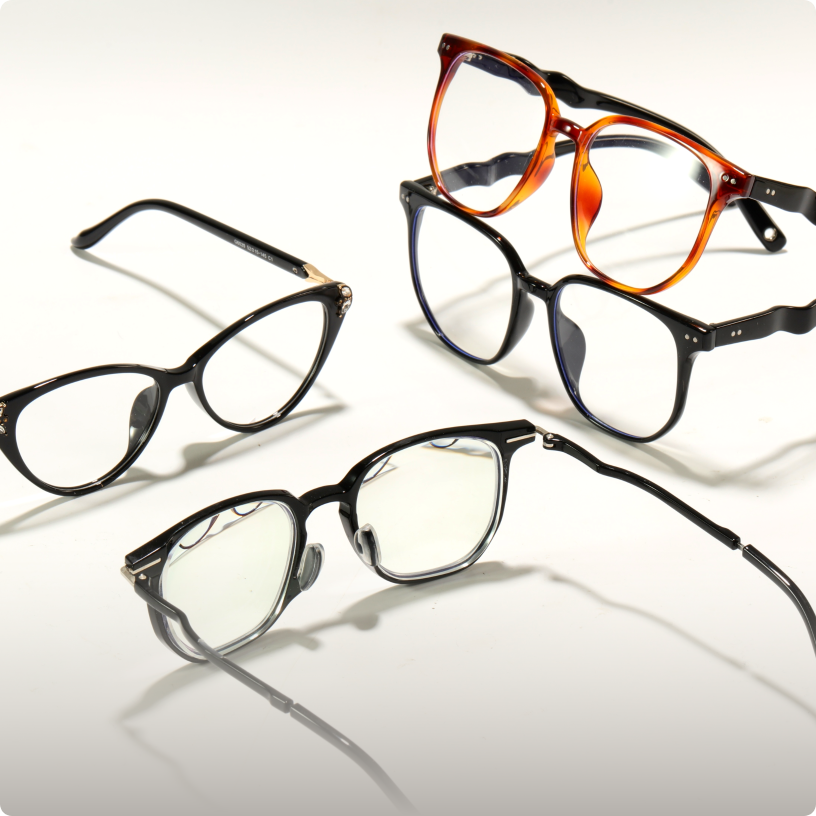 Front view of eeee round acetate eyeglasses cy2218c4 in pink