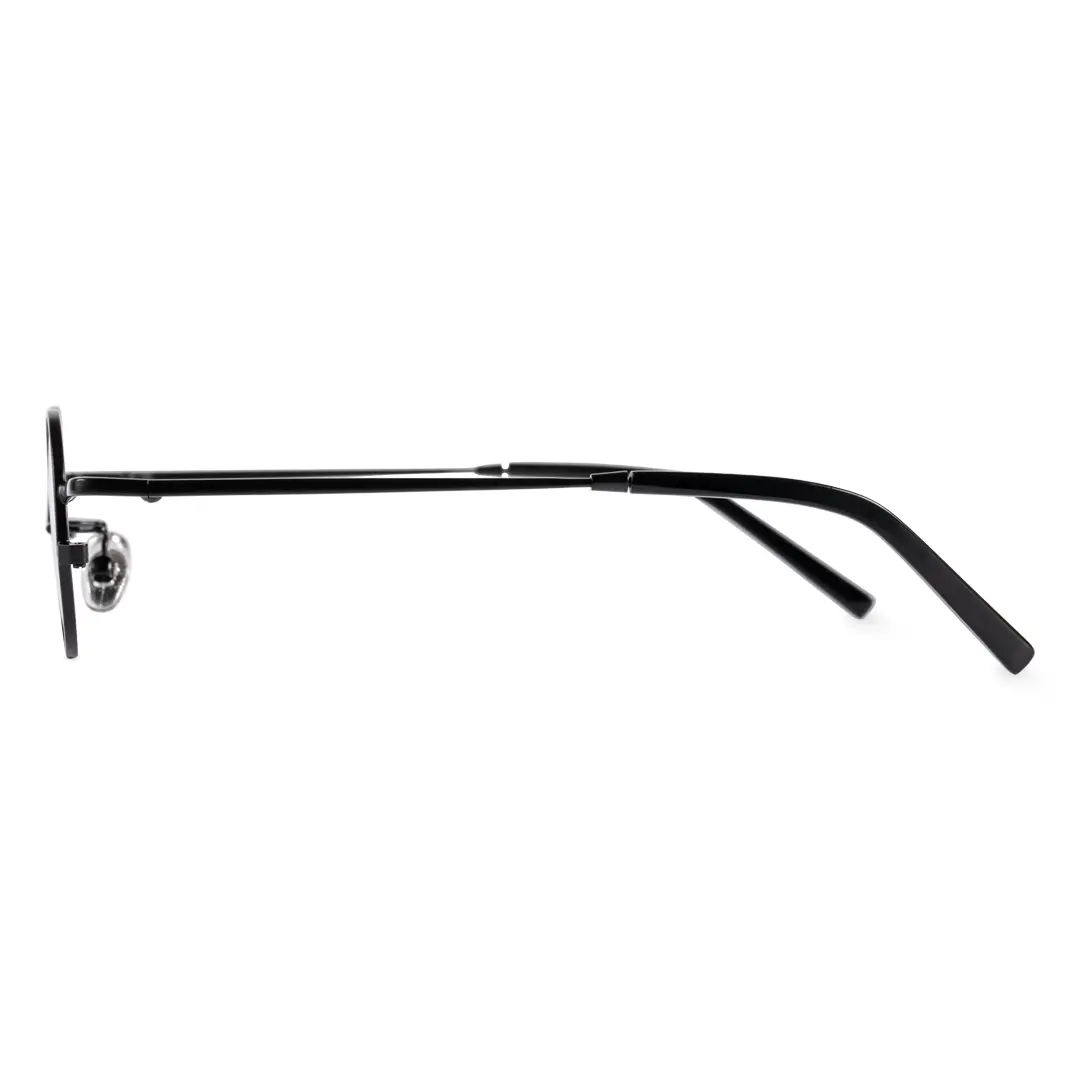 Side view of Yezy round metal eyeglasses RM0082308 in black