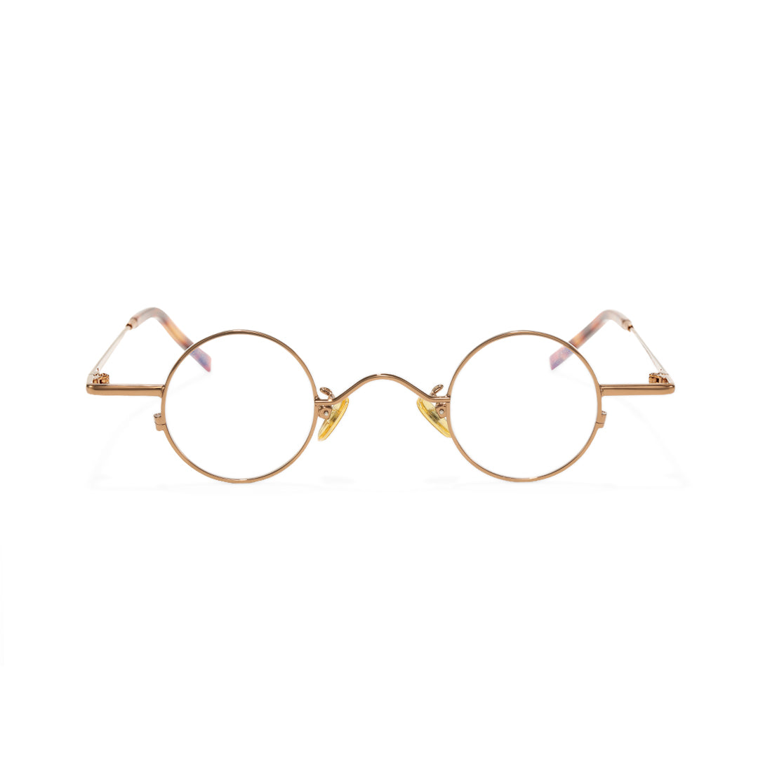 Front view of Yezy round metal eyeglasses RM0082308 in bronze