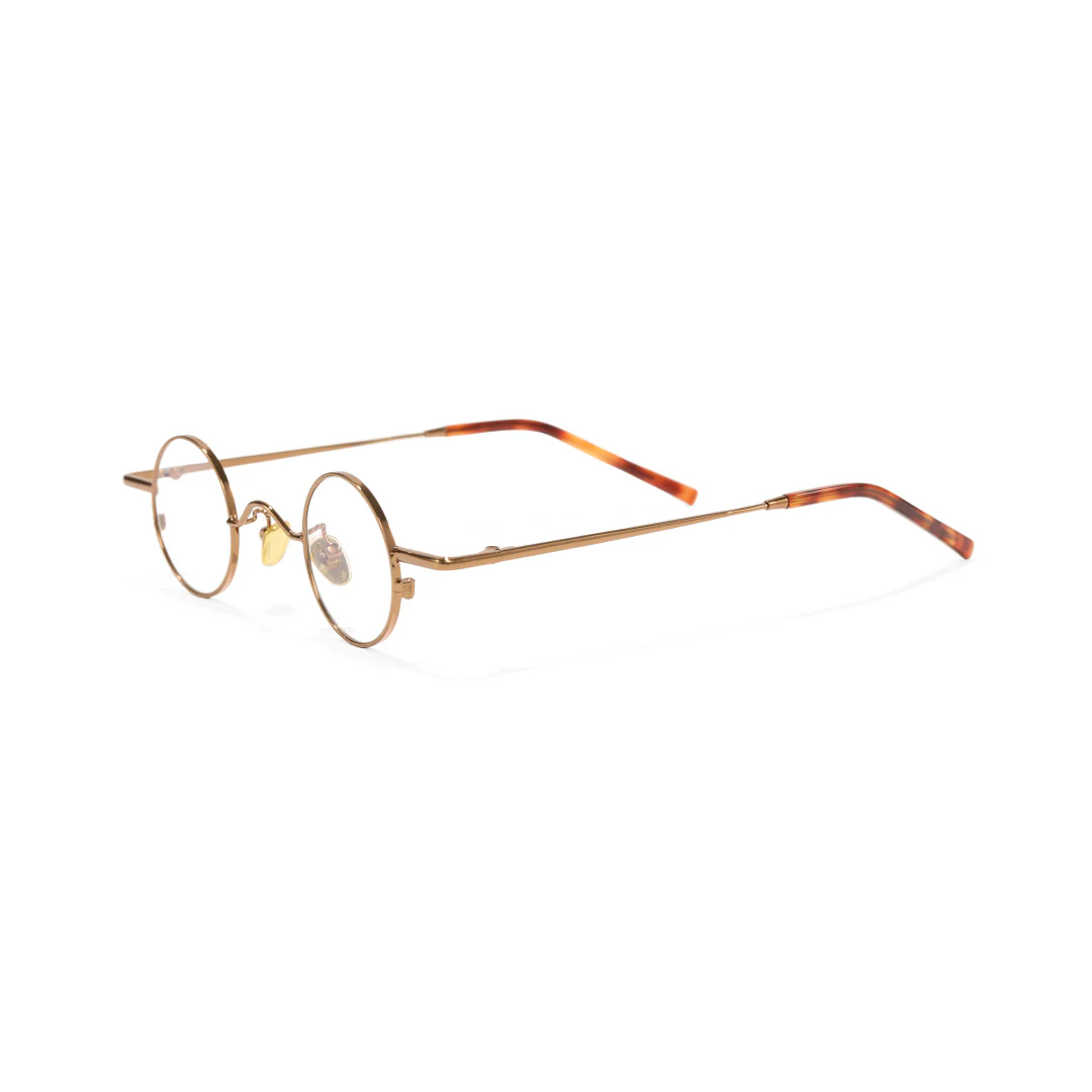 Side view of Yezy round metal eyeglasses RM0082308 in bronze