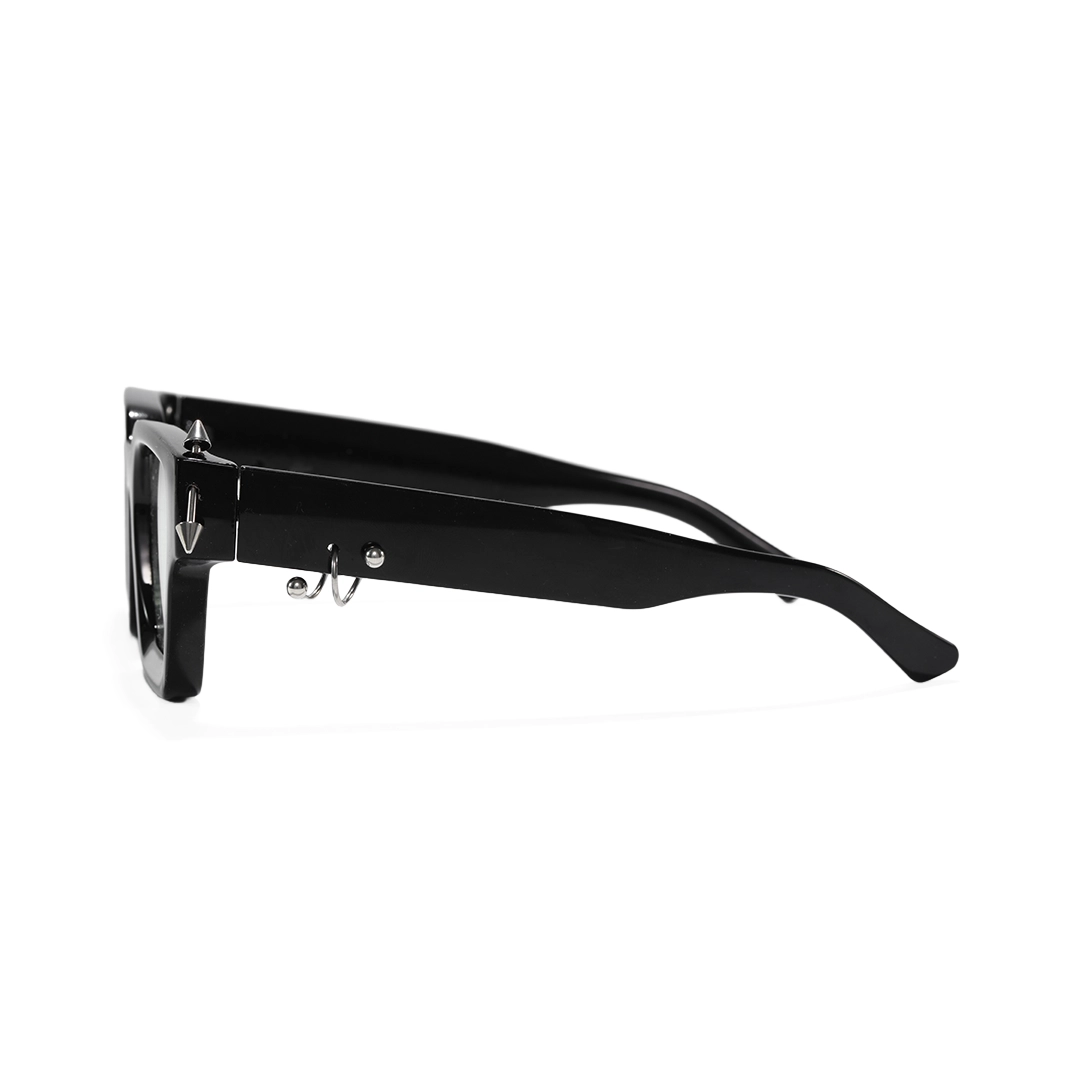 Side view of Rivet square pc handcrafted polarized eyeglasses SP0012511 in black