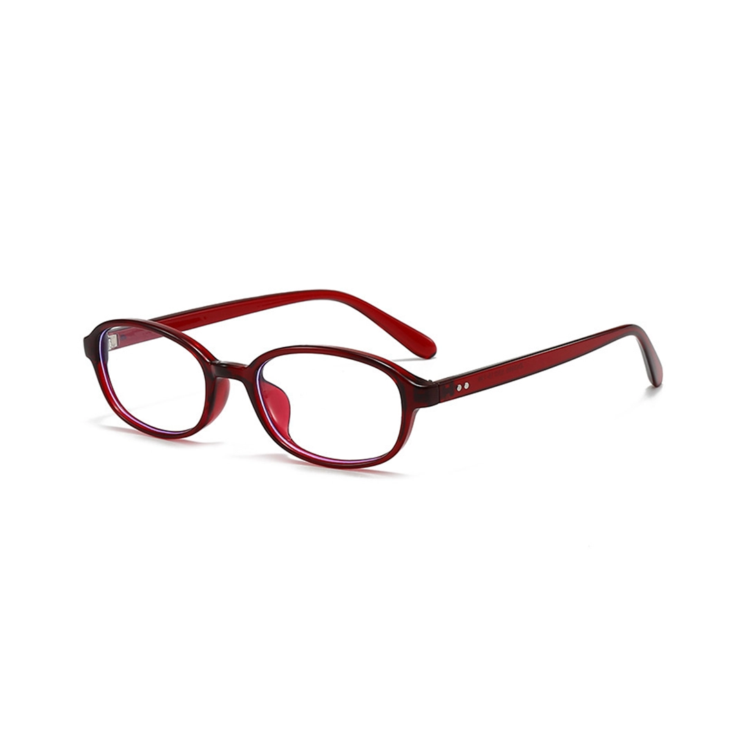 Angle view of Aera rectangle pc eyeglasses EP0412512 in red