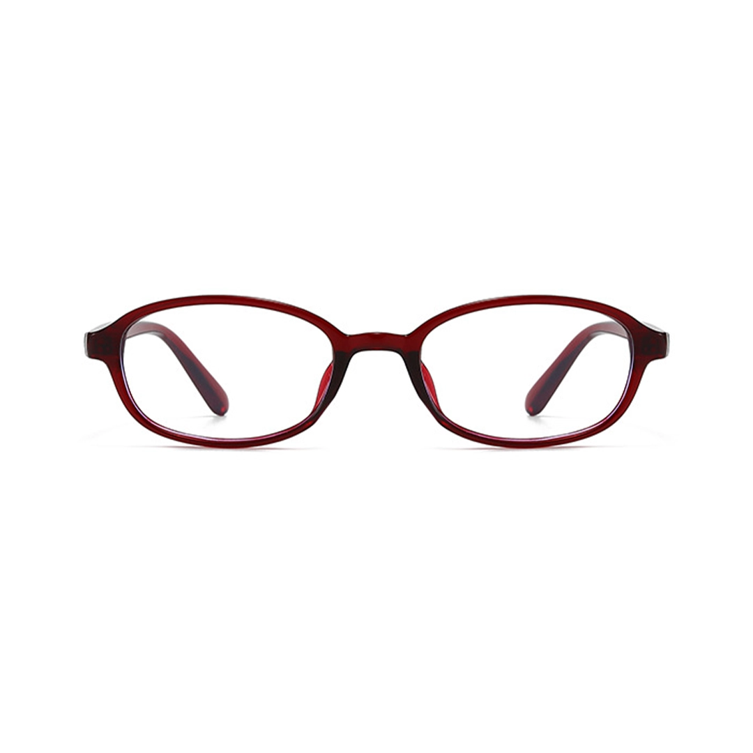 Front view of Aera rectangle pc eyeglasses EP0412512 in red