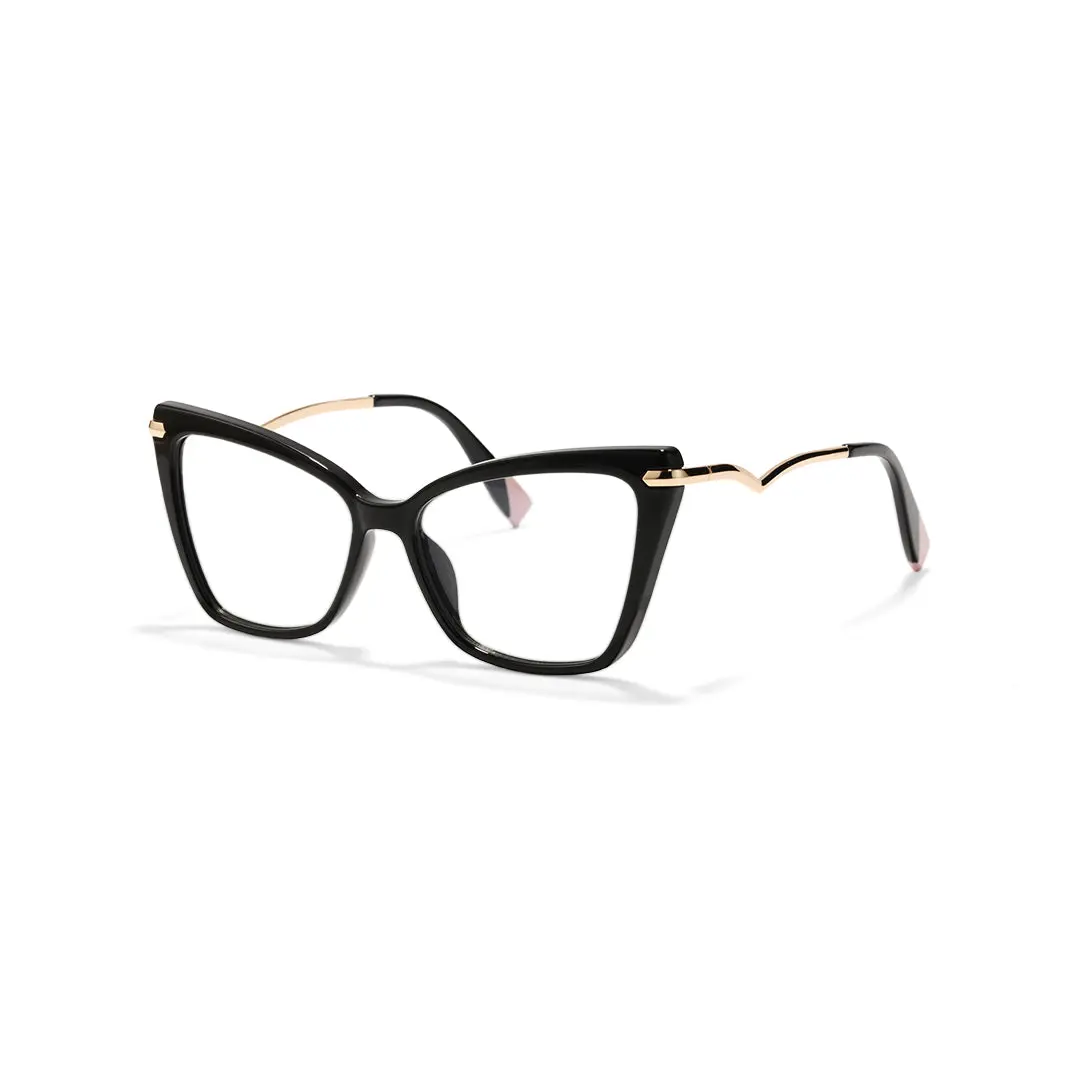 Angle view of Aida butterfly tr90 eyeglasses UR0172502 in black