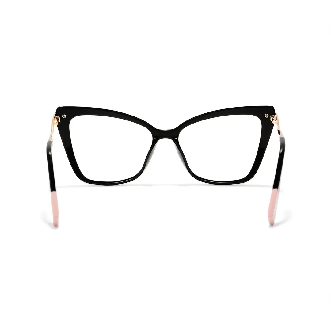 Back view of Aida butterfly tr90 eyeglasses UR0172502 in black
