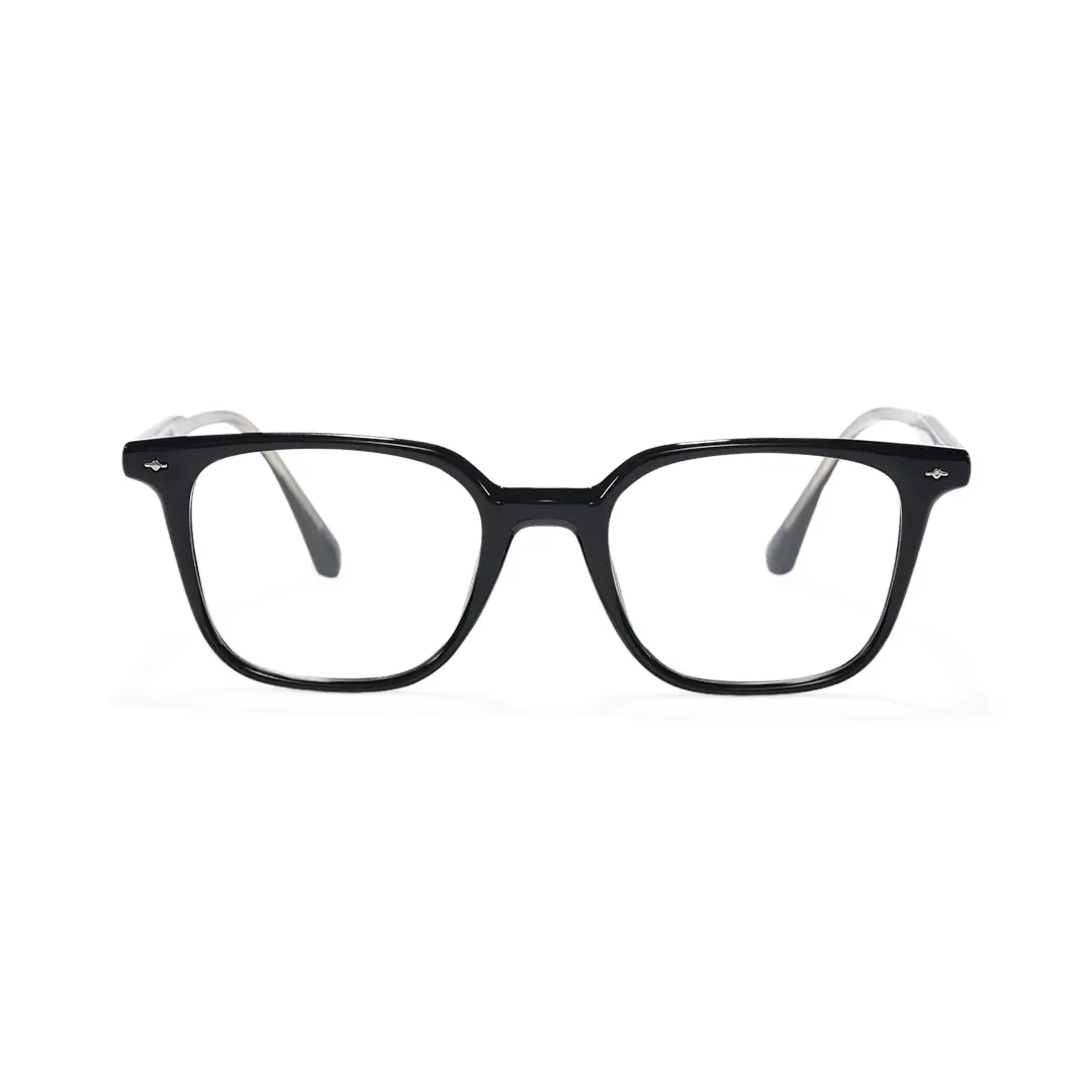 Front view of Ailany rectangle tr90 eyeglasses ER0112508 in black