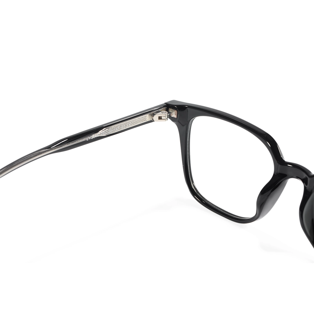 Hinge detail of Ailany rectangle tr90 eyeglasses ER0112508 in black