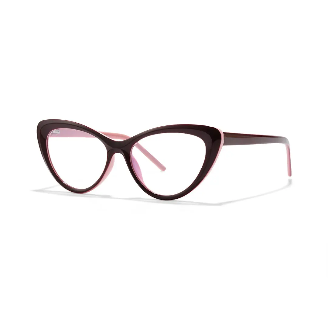 Angle view of Aime cat eye tr90 eyeglasses CR0142502 in pink