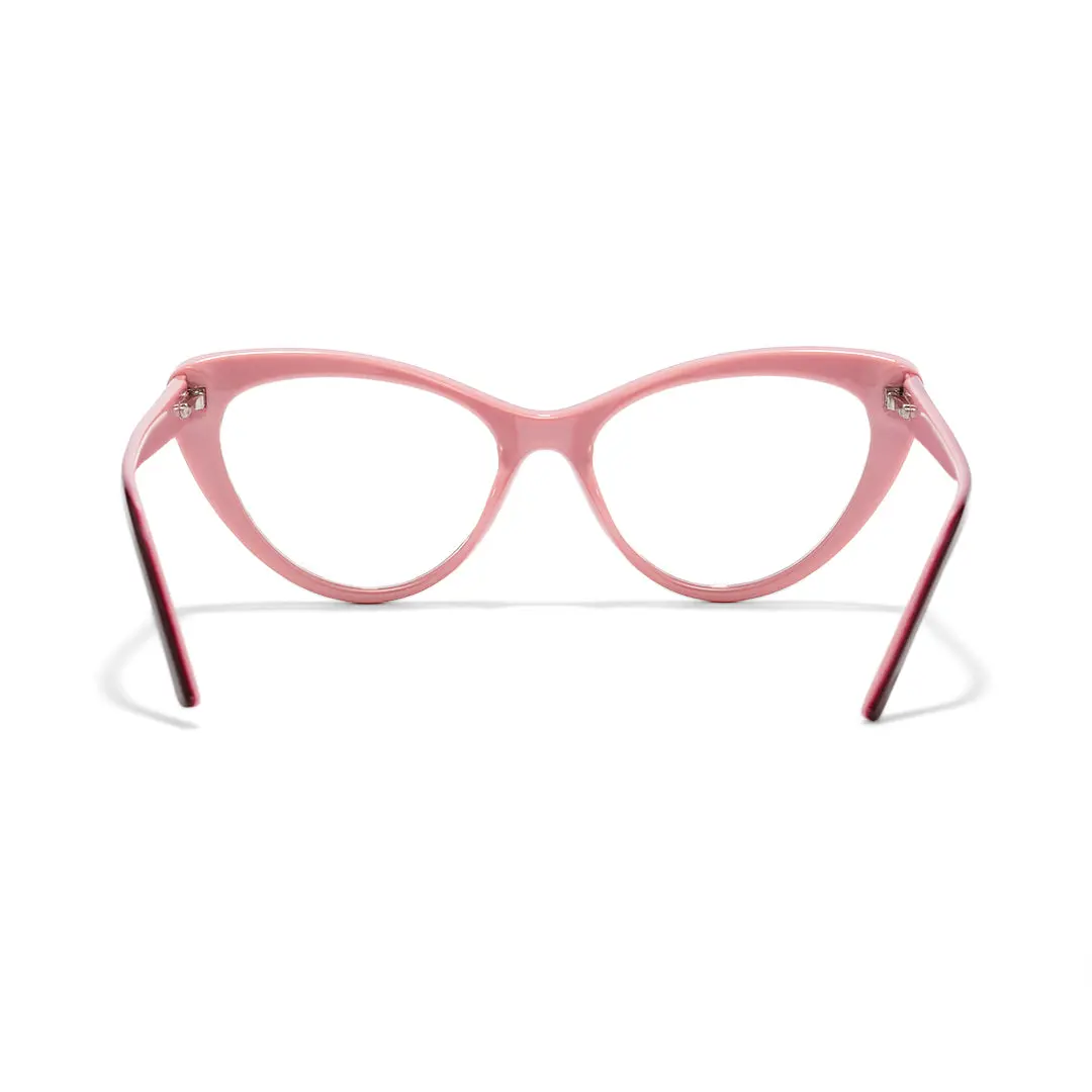 Back view of Aime cat eye tr90 eyeglasses CR0142502 in pink