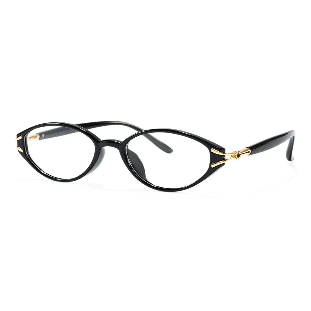 Angle view of Alexa oval tr90 eyeglasses OR0152601 in black