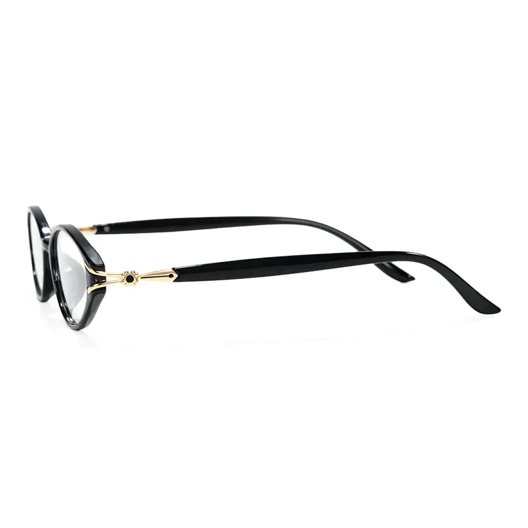 Side view of Alexa oval tr90 eyeglasses OR0152601 in black