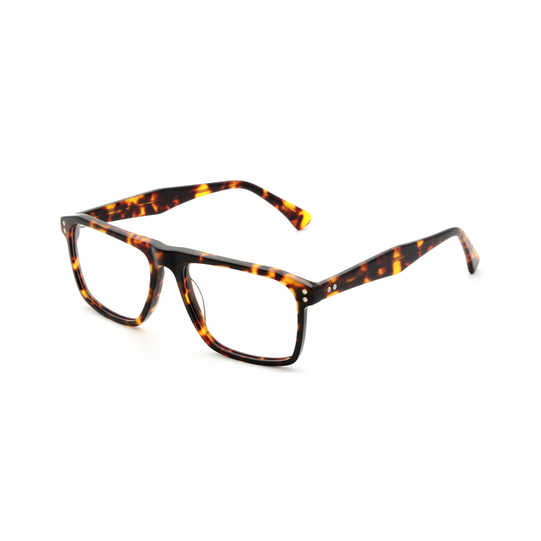 Angle view of Alton rectangle acetate eyeglasses EA0012508 in tortoise