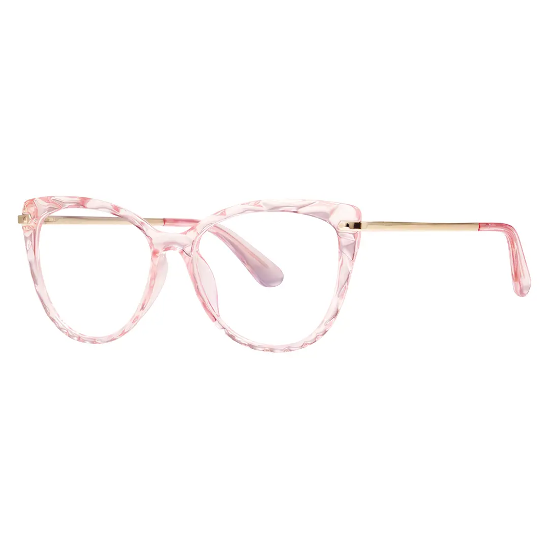 Angle view of Amias cat eye tr90 eyeglasses CR0152404 in pink