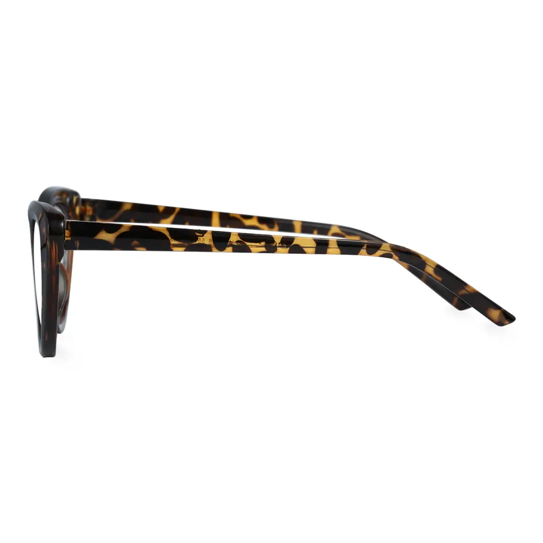 Side view of Andy cat eye tr90 eyeglasses CR0072404 in tortoise