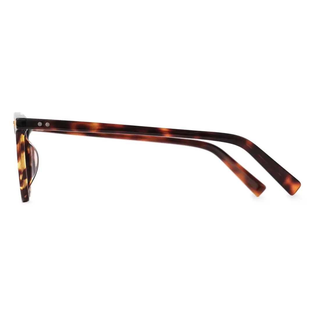 Side view of Anthea square acetate eyeglasses SA0092311 in tortoise