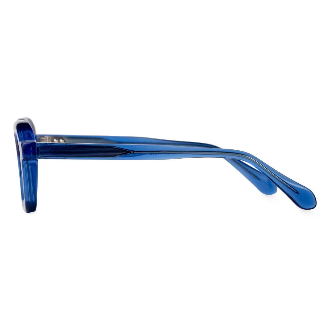 Side view of Apical geometric acetate eyeglasses GA0052310 in blue