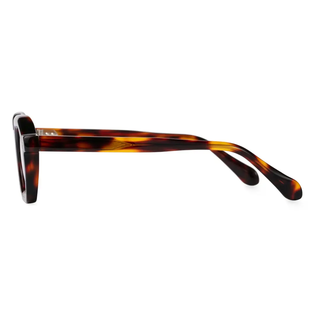 Side-view of apical geometric acetate eyeglasses GA0052310 in tortoise