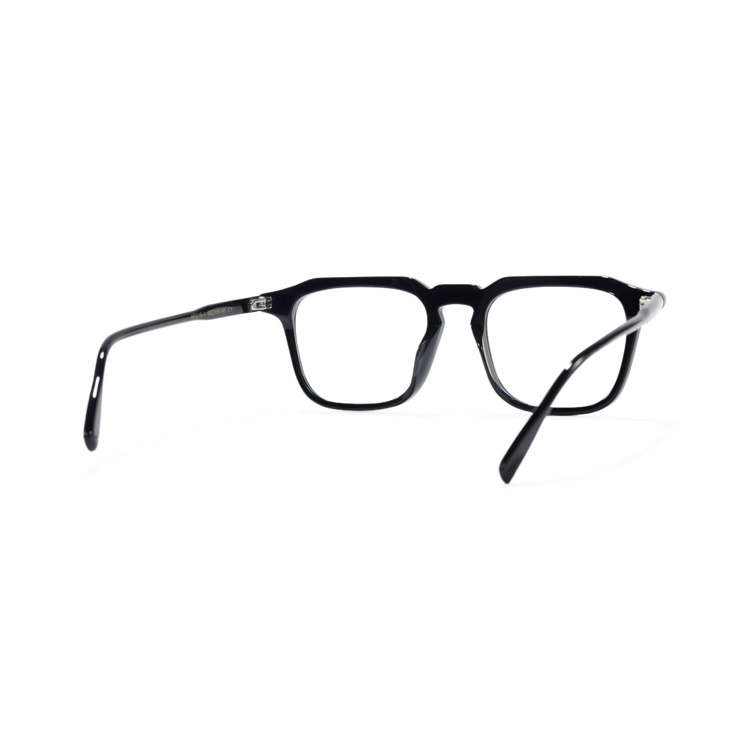 Back view of Arale square acetate eyeglasses SA0192403 in black
