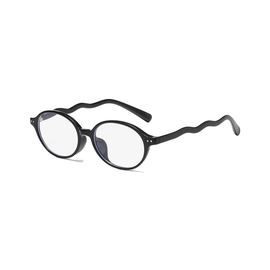 Angle view of Arix oval pc eyeglasses OR0342512 in black