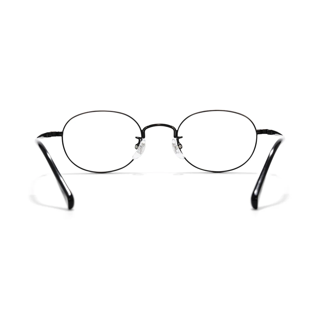 Back view of Astr oval titanium eyeglasses OT0282502 in black