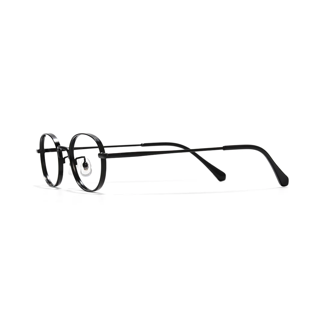 Side view of Astr oval titanium eyeglasses OT0282502 in black