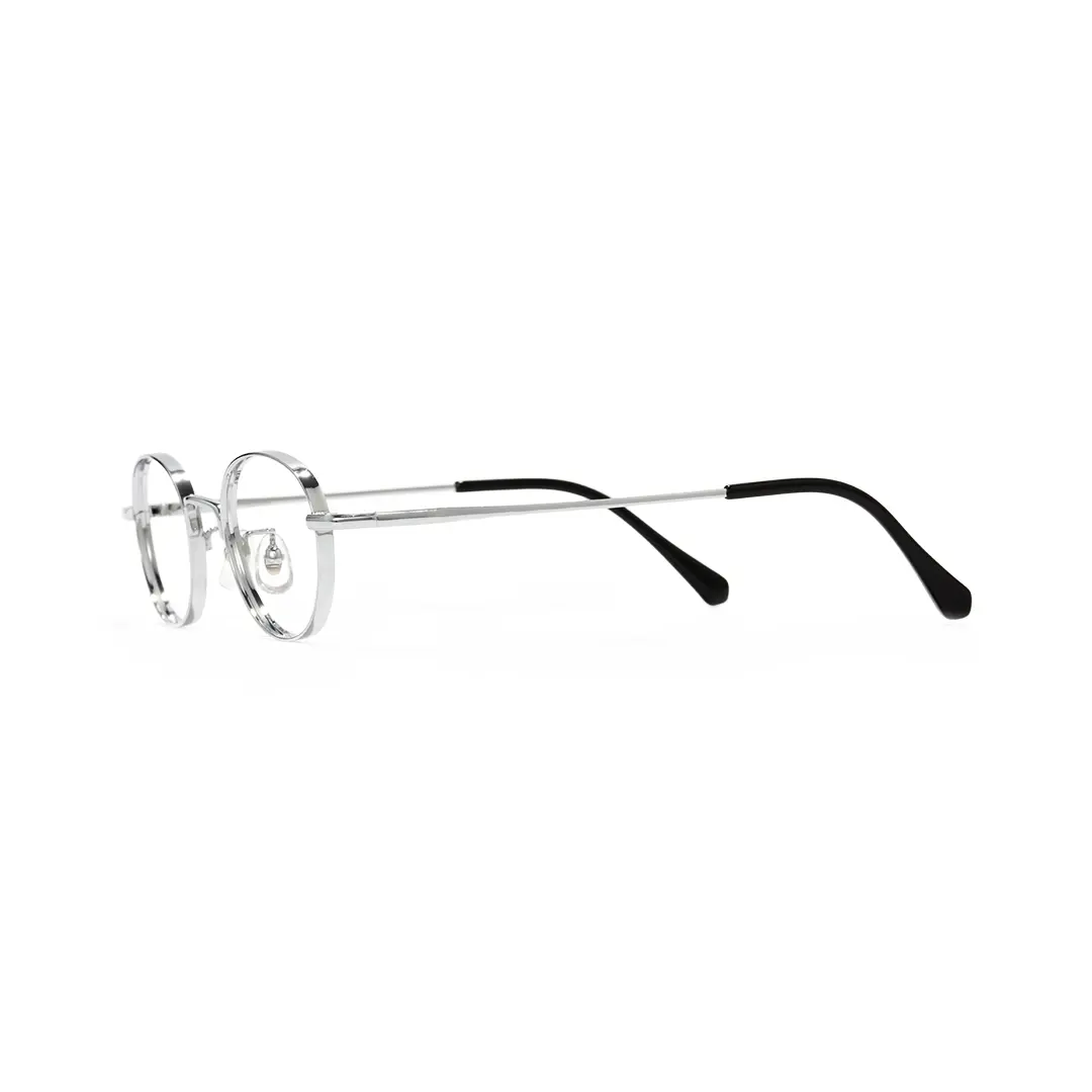Side view of Astr oval titanium eyeglasses OT0282502 in silver