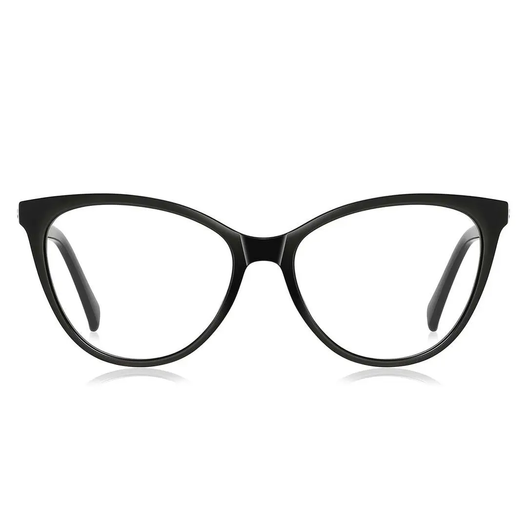 Front view of Bace cat eye tr90 eyeglasses CR0372302 in black