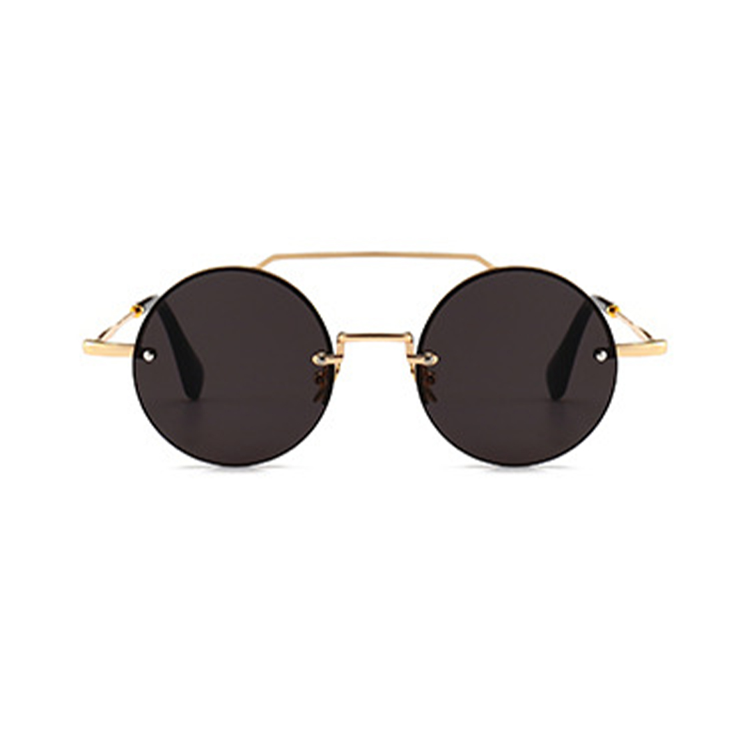 Front view of Bailey round metal sunglasses RM0252507 in gold