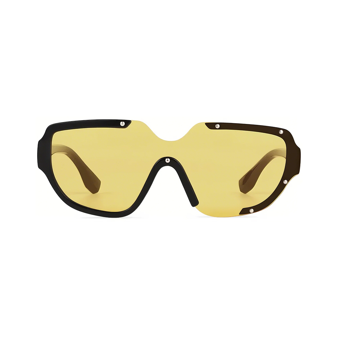 Front view of Bake geometric pc sunglasses GP0202302 in yellow