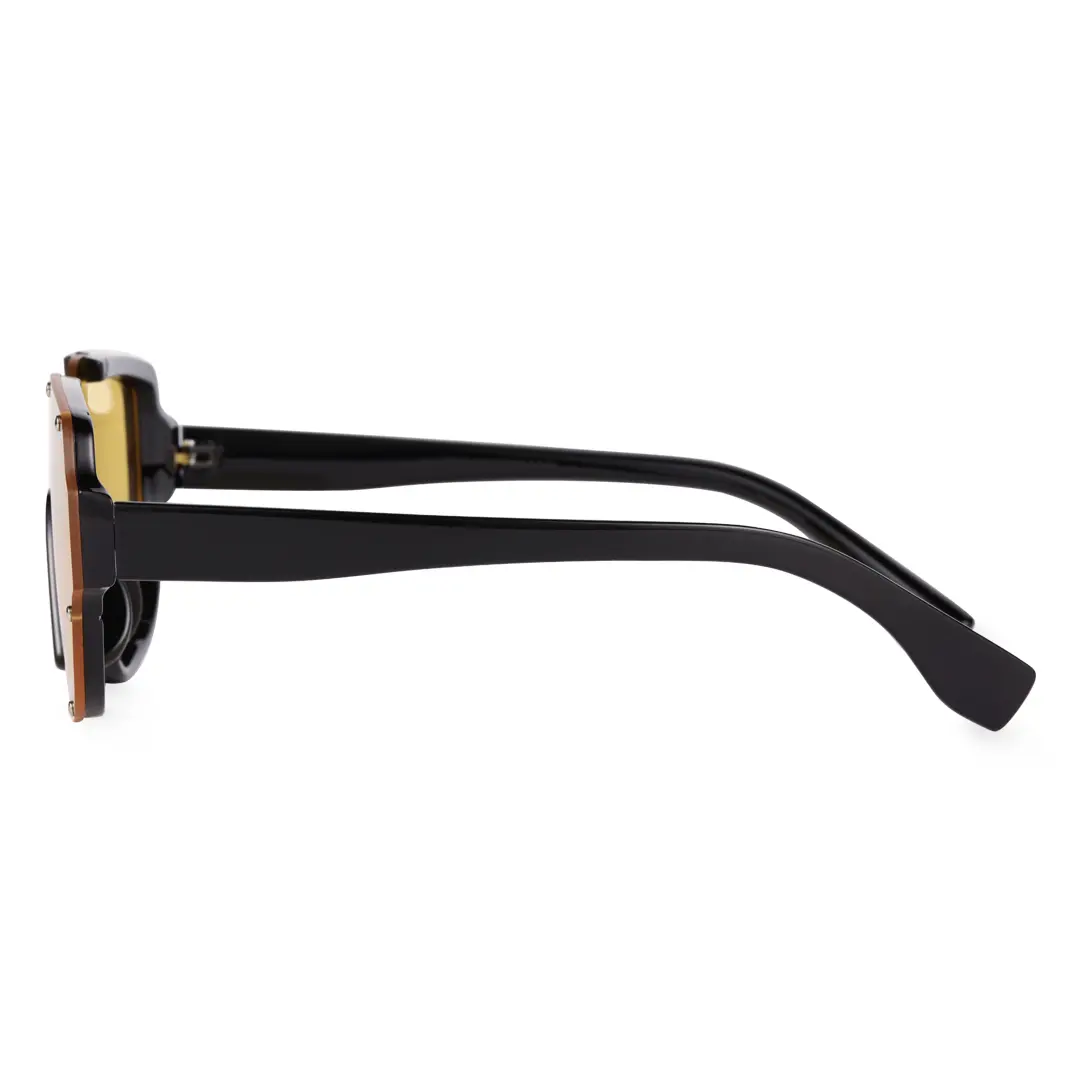 Side view of Bake geometric pc sunglasses GP0202302 in yellow