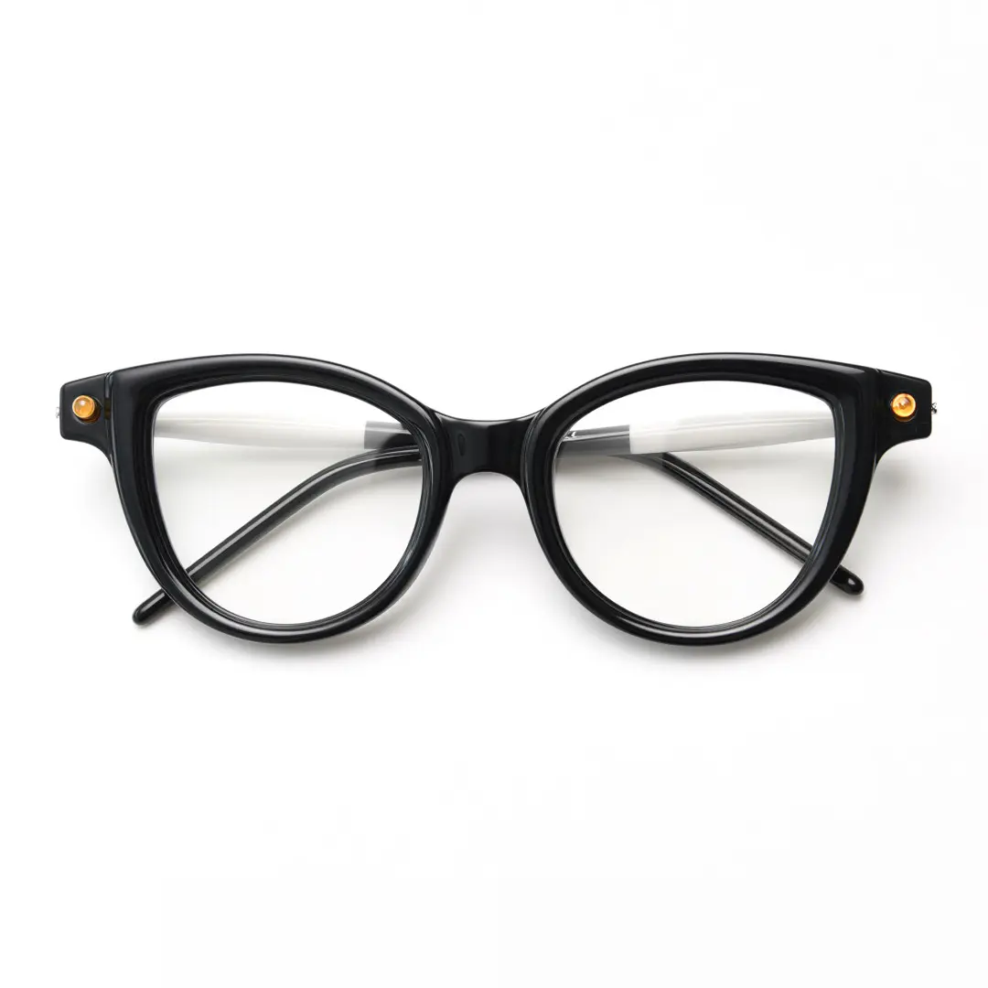 Front folded view of Balis cat eye tr90 eyeglasses CR0172408 in black