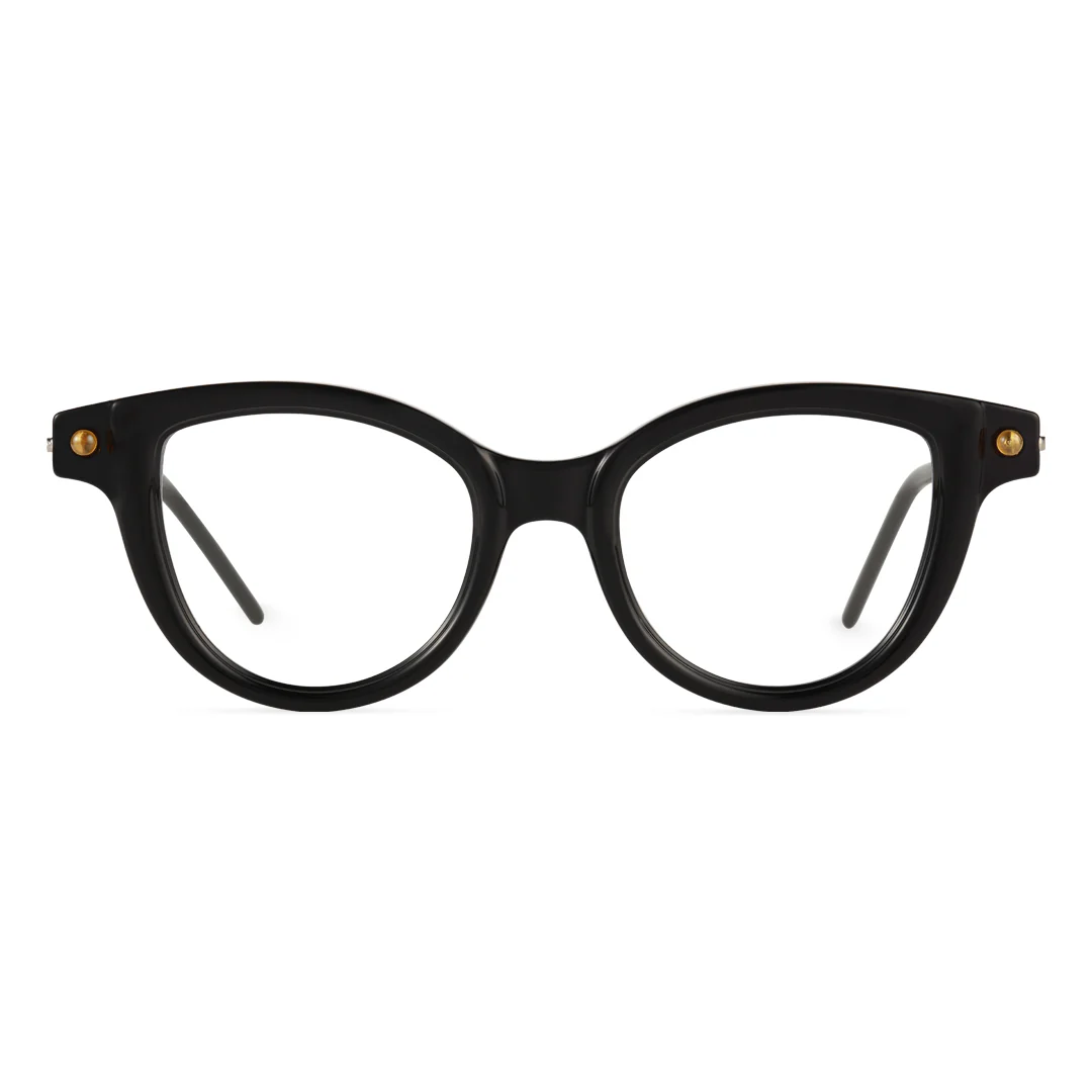 Front view of Balis cat eye tr90 eyeglasses CR0172408 in black