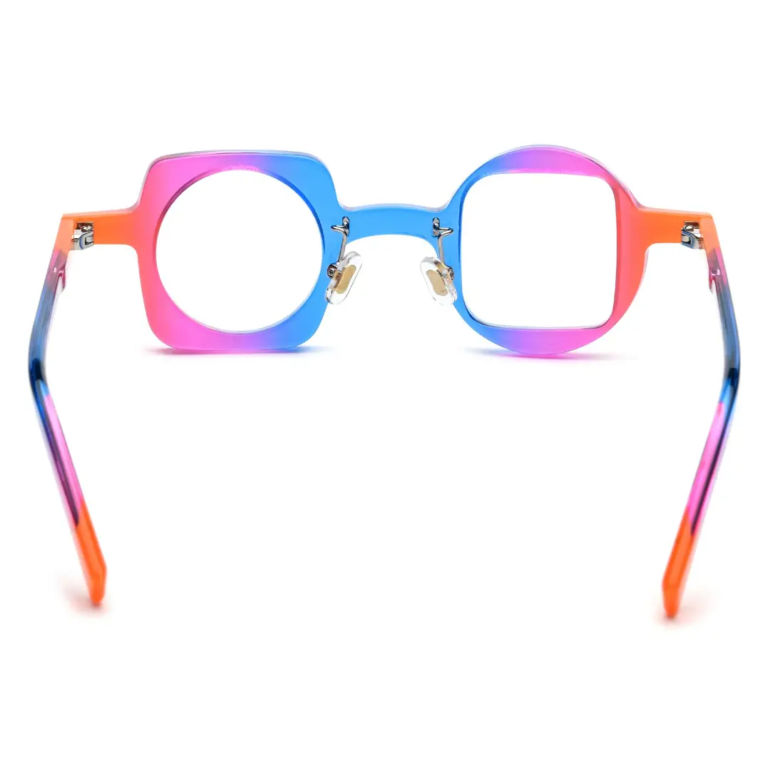 Back view of Bany unique acetate eyeglasses UA0082306 in multicolor