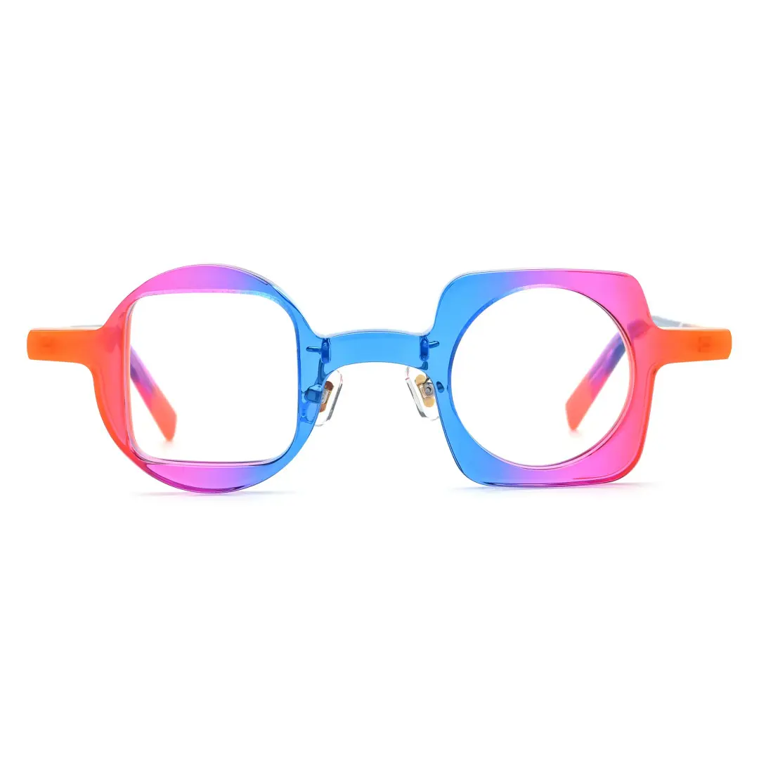 Front view of Bany unique acetate eyeglasses UA0082306 in multicolor