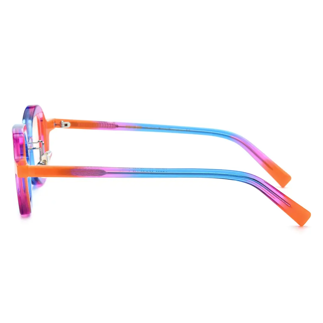 Side view of Bany unique acetate eyeglasses UA0082306 in multicolor