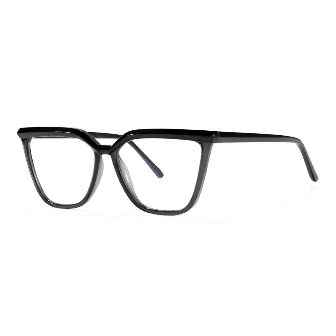 Angle view of Baue cat eye tr90 eyeglasses CR0442302 in black